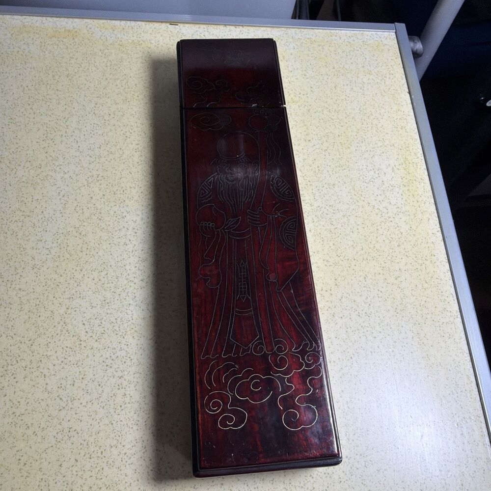 16 Wood Chopsticks Chinese Design Case Asian